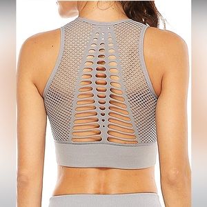 Women's Longline Sport Bra Seamless Yoga Crop Top Medium-Low Support Workout Bra